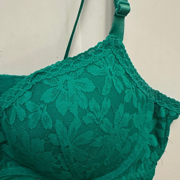 Victoria’s Secret PINK Lace bralette Push up Padded Underwire bra Green  Size XL - Picture 3 of 15
